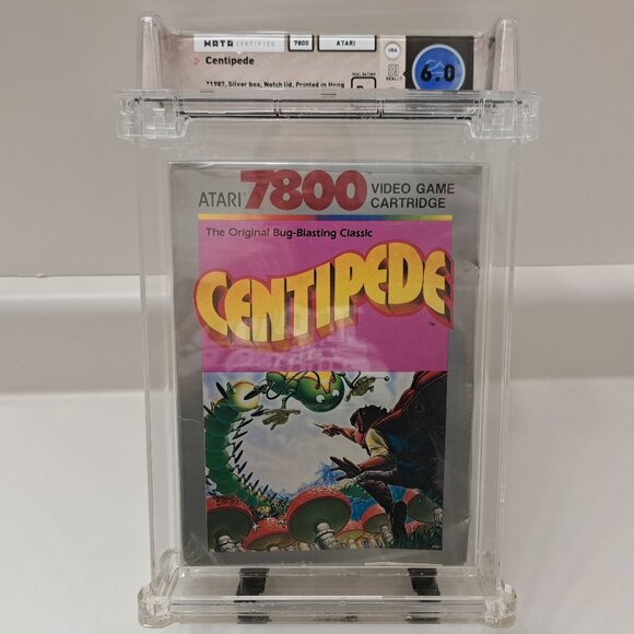 Atari 7800 Video Game Centipede WATA Graded 6.0 Box New Sealed 1987 Silver Box